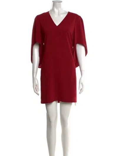Pre-owned Anna Cate V-neck Mini Dress In Red