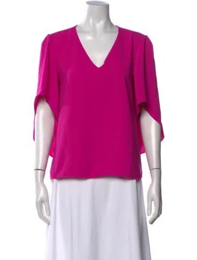Pre-owned Anna Cate V-neck Short Sleeve Top In Pink