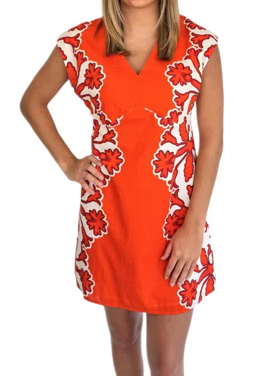 Anna Cate Walker Dress In Cherry Fire In Orange