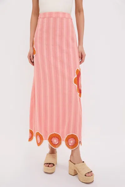 Anna Cate Wells Skirt In Coral In Pink