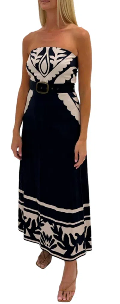 Anna Cate Wess Midi Dress In Black/ White