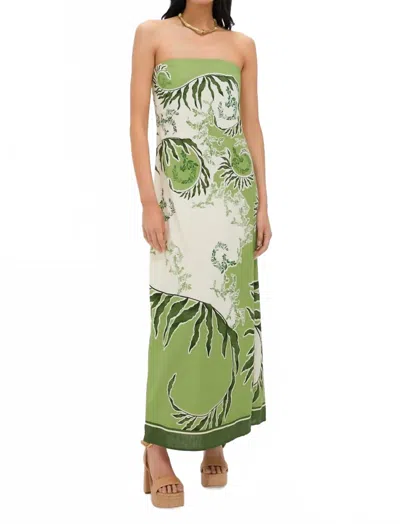 Anna Cate Wess Midi Dress In Foilage In Green