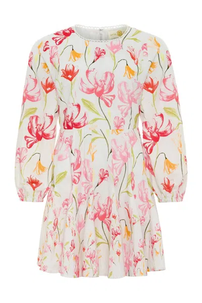 Anna Cate Women's Diandra Mini Dress In Pink Lily In White