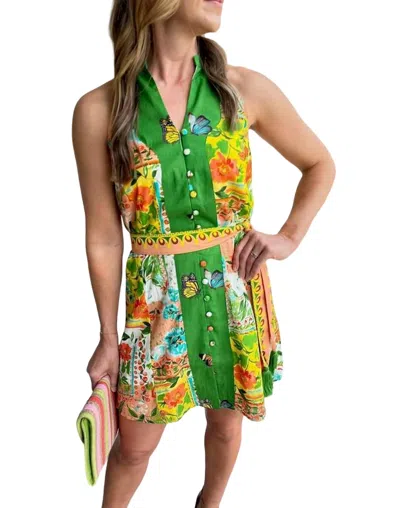 Anna Cate Women's Etta Sleeveless Mini Dress In Butterfly In Green