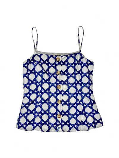 Anna Cate Women's Harris Tank Top In Navy Trellis In Brown