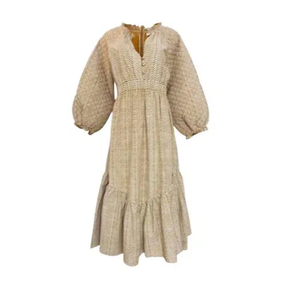 Anna Cate Women's Madison Midi Dress In Sienna Stamp In Beige
