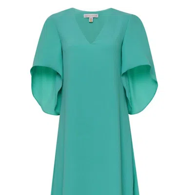 Anna Cate Women's Meredith Midi Short Sleeve Dress In Turquoise In Blue