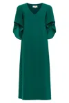Anna Cate Women's Merediths Midi Dress In Peacock Drak Green In Multi