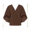 Anna Cate Women's Nina Short Sleeve Top In Chocolate In Gold