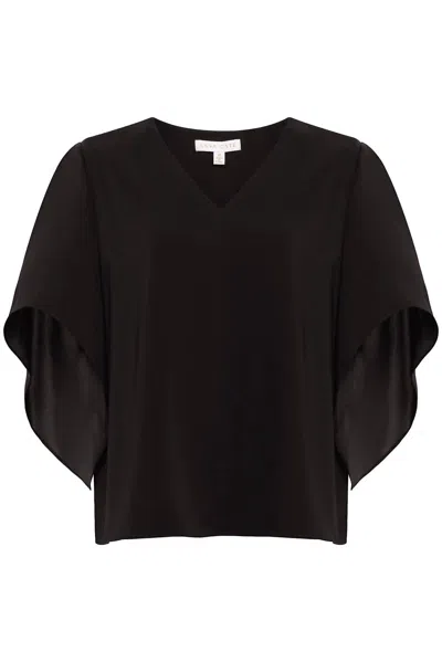 Anna Cate Women's Nina Top Blouse In Black Crepe