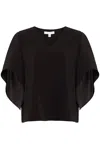 Anna Cate Nina Top In Black Velvet In Multi