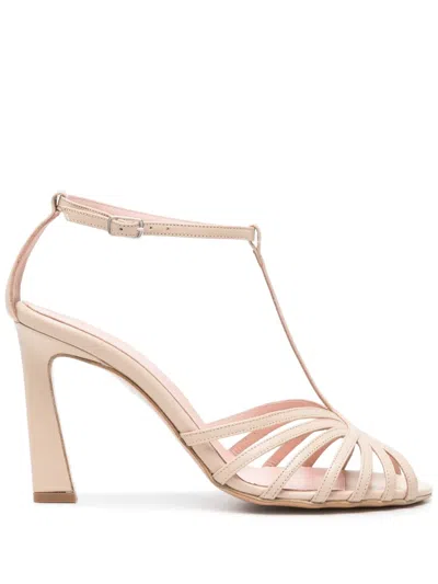Anna F 100mm T-bar Strap Sandals In Neutrals