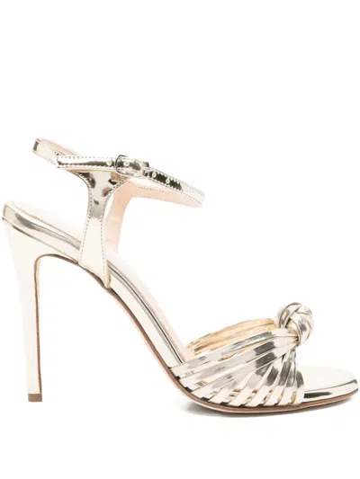 Anna F 105mm Knot-detail Leather Sandals In Silver
