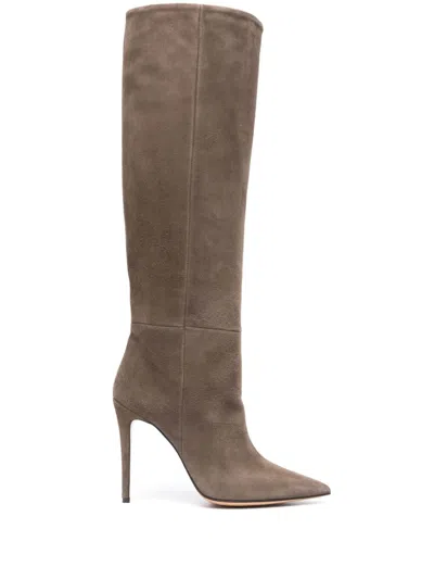 Anna F 110mm Suede Boots In Brown