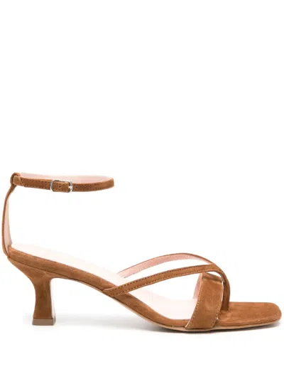 Anna F 3269 70mm Suede Sandals In Brown