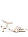 Anna F 45mm Leather Pumps In Gold
