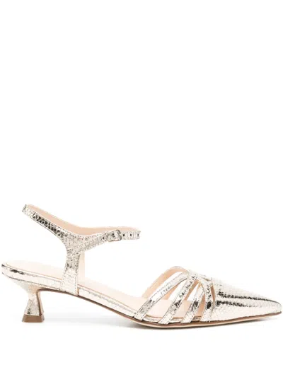 Anna F 45mm Leather Pumps In Gold