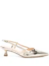 Anna F 45mm Leather Pumps In Gold