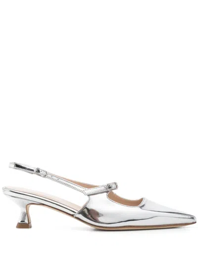 Anna F 50mm Slingback Pumps In Silver