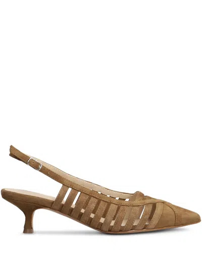 Anna F 55mm Slingback Pumps In Brown
