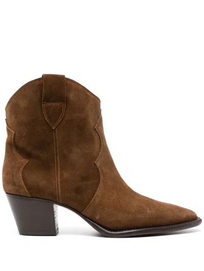 Anna F 55mm Suede Cowboy Boots In Brown