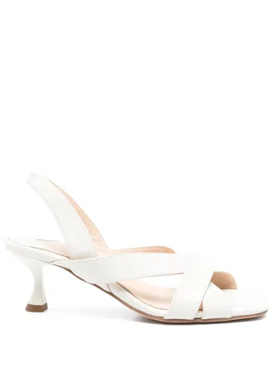 Anna F 60mm Camelia Slingback Cross-strap Sandals In White