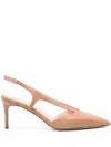 Anna F 75mm Slingback Leather Pumps In Brown