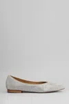 Anna F . Pointed Toe Flats With Shimmering Embellishments In Metallic