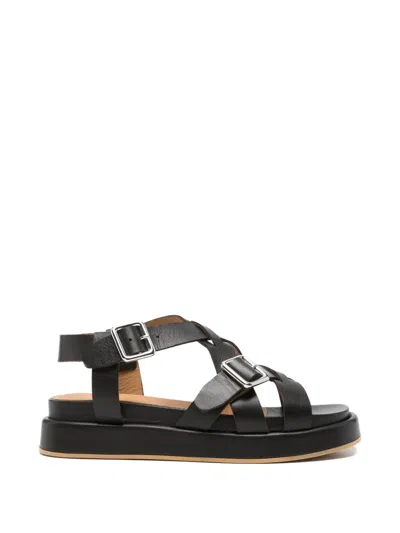 Anna F Buckle-fastening Crossover-strap Sandals In Black