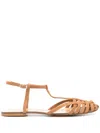 Anna F . Woman Ballet Flats Camel Size 7 Leather In Brown