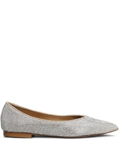 ANNA F CRYSTAL-EMBELLISHED BALLERINA SHOES
