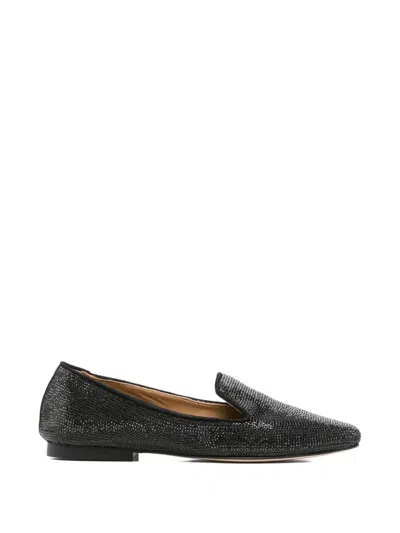 Anna F Crystal-embellished Loafers In Black
