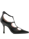 Anna F Cut-out Pointed Pumps In Black
