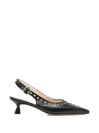 Anna F Eyelet Pointed Shoes In Black