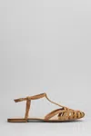 Anna F . Woman Ballet Flats Camel Size 7 Leather In Brown