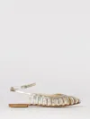 Anna F Round-toe Slingback Ballet Flats In Metallic