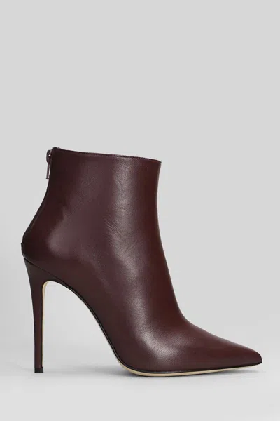 Anna F . High Heels Ankle Boots In Burgundy