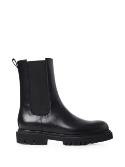 Anna F Leather Ankle Boots In Black
