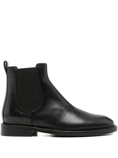 Anna F Leather Boots In Black