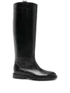 Anna F Leather Boots In Black