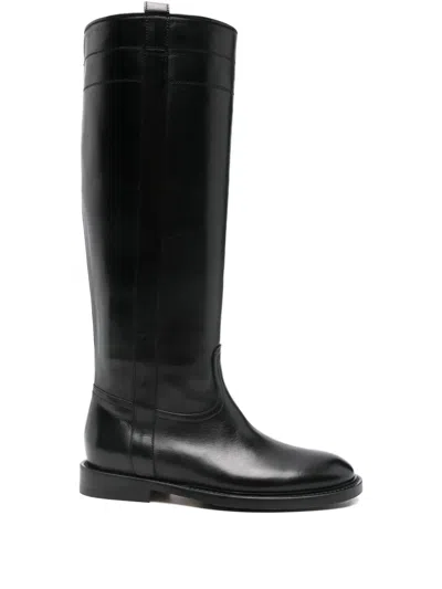 Anna F Leather Boots In Black