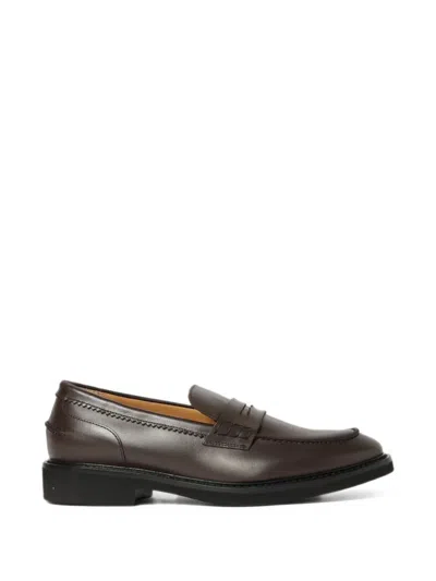 Anna F Leather Loafers In Brown