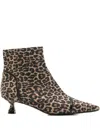 Anna F Leopard-print Pointed-toe Boots In Brown