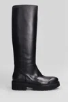 Anna F Knee-length Leather Boots In Black