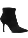 Anna F Pointed-toe Stiletto Boots In Black
