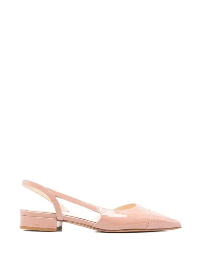 Anna F Pointed-toe Slingback Flat Pumps In Pink
