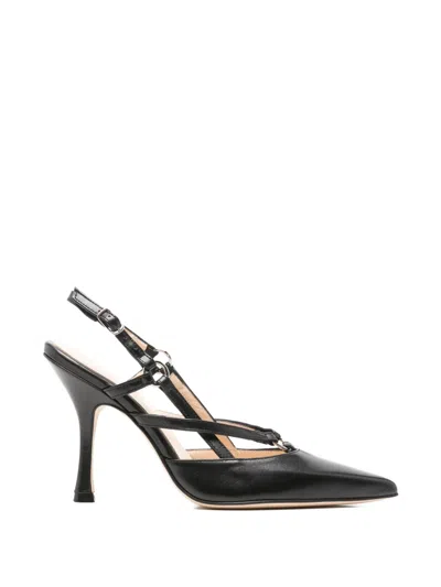 Anna F Pointed-toe Slingback Pumps In Black