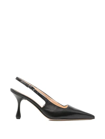 Anna F Pointed-toe Slingback Pumps In Black