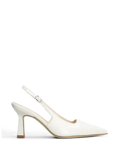 Anna F Pointed-toe Slingback Pumps In White