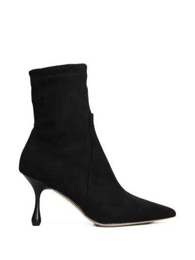 Anna F Pointed-toe Sock Boots In Black